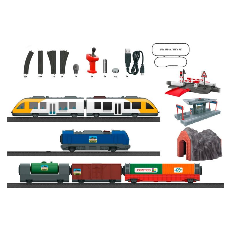 PISTA CON 2 TRENI MY WORLD START SET H0 - immagine 4