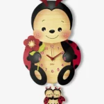 91044 OROLOGIO COCCINELLA 2 dekori orologio legno bimbi coccinella