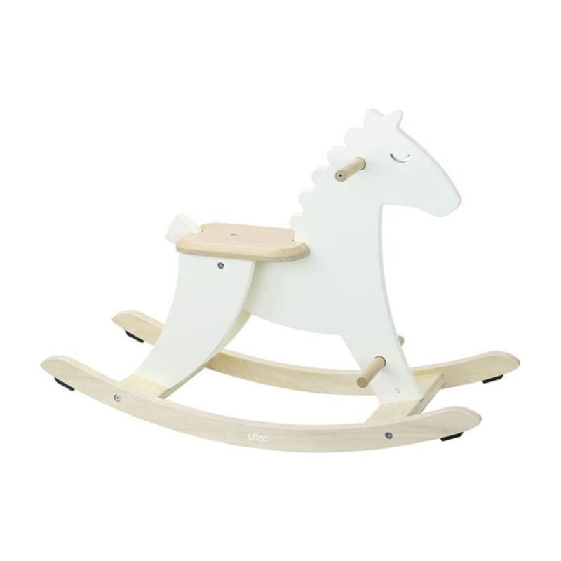 CAVALLUCCIO A DONDOLO IN LEGNO BIANCO