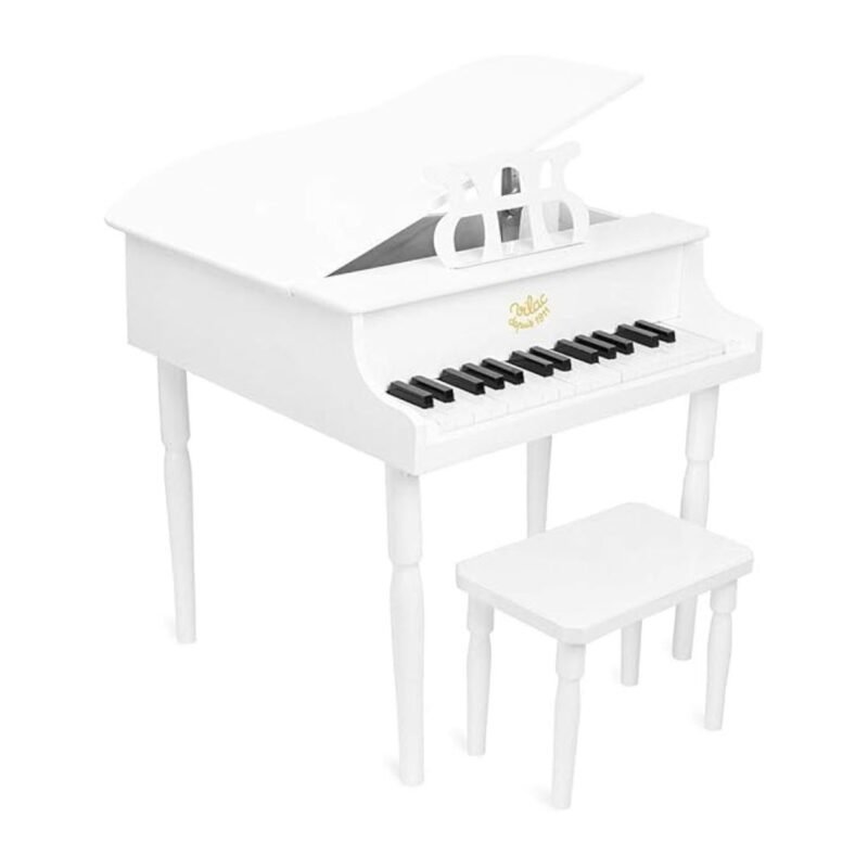 PIANOFORTE IN LEGNO SGABELLO BIANCO