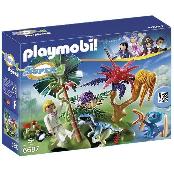 6687 PLAYMOBIL SUPER4 L'ISOLA PERDUTA CON ALIEN E RAPTOR