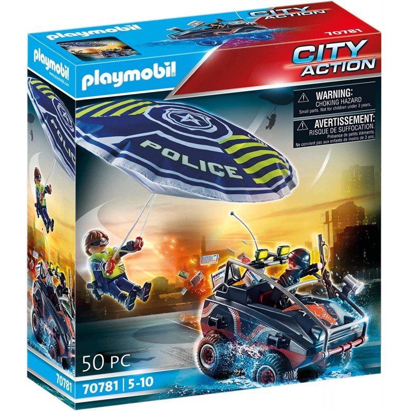 70781 PLAYMOBIL PARACADUTE DELLA POLIZIA + VEICOLO