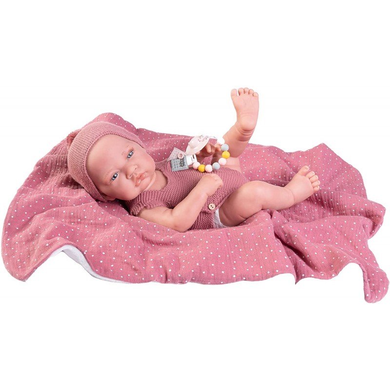 BAMBOLA NEONATA CON COPERTINA ROSA