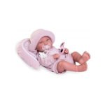 bambola pipa 45 cm con occhiali da sole vestito e cuscino rosa