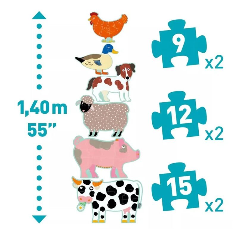 PUZZLE GIGANTE ANIMALI DELLA FATTORIA - immagine 2